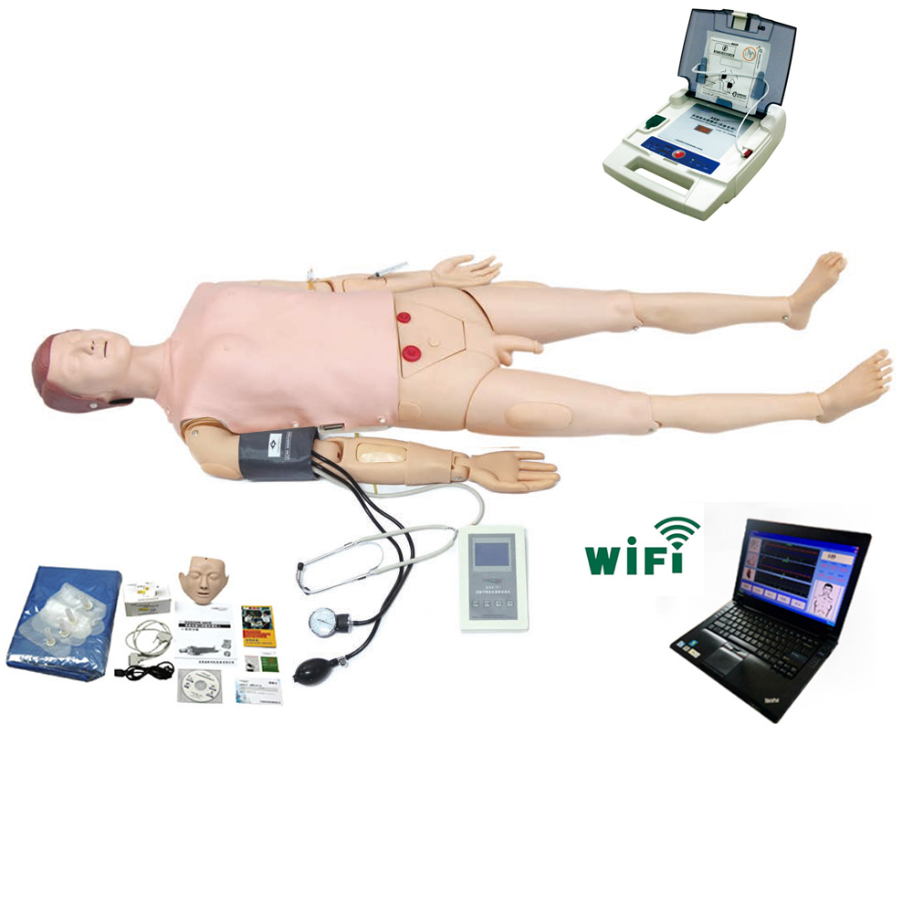 急救训练模拟人(计算机控制-无线连接)(心肺复苏CPR与血压测量、AED除颤仪、基础护理)